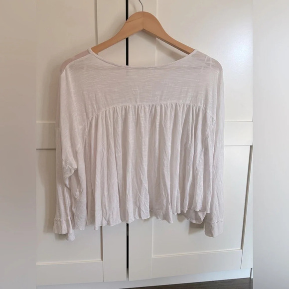 Free People Embroidered Bell Sleeve Blouse Size Small - Picture 3 of 7